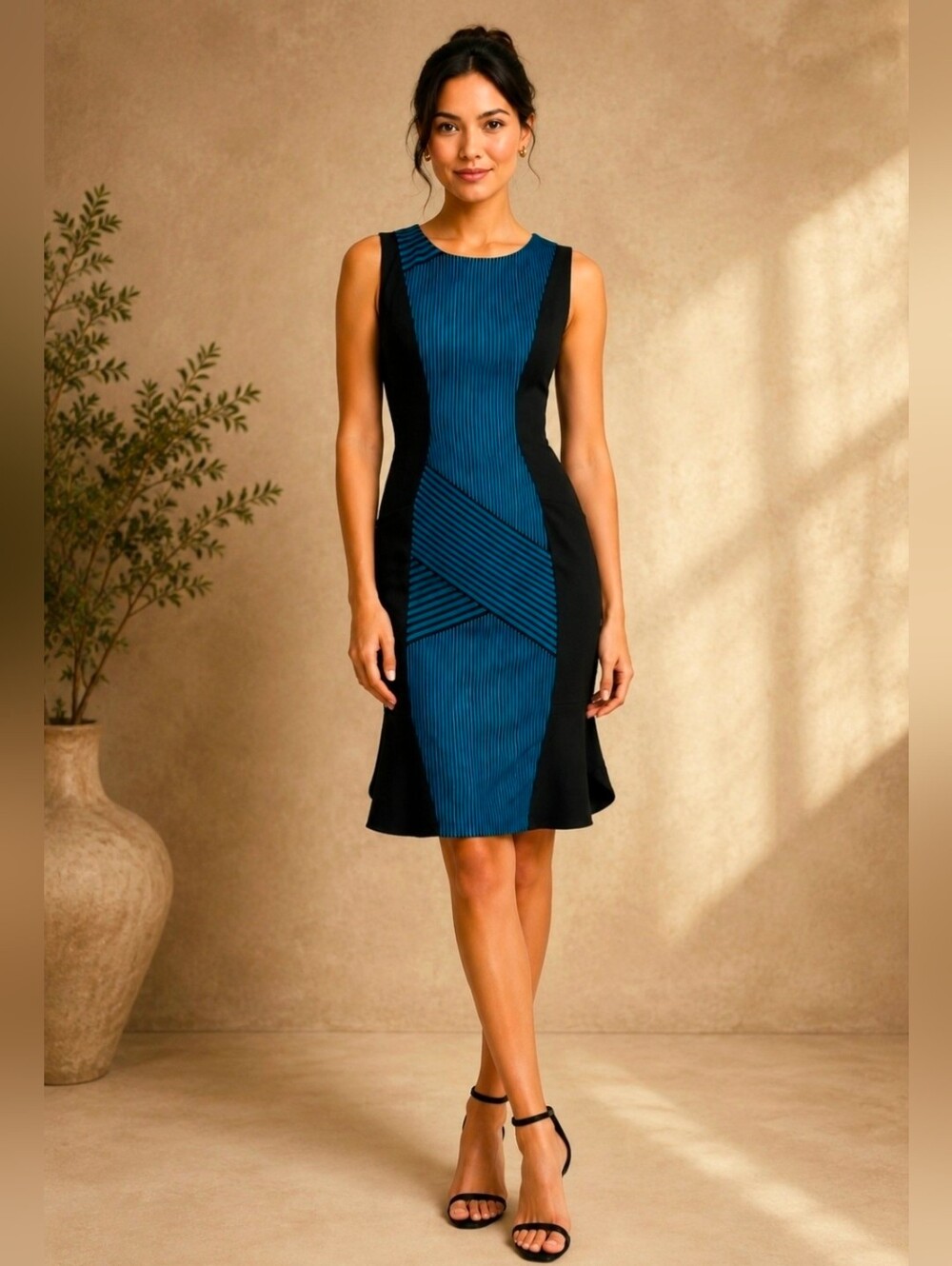 NWT Eva Franco Anthropologie midi sheath dress, zippered, sleeveless Sz 6, $138